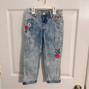 Girl’s Embroidered Denim Jeans